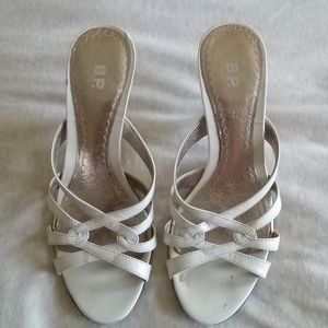 BP. Leather strappy ivory short heel